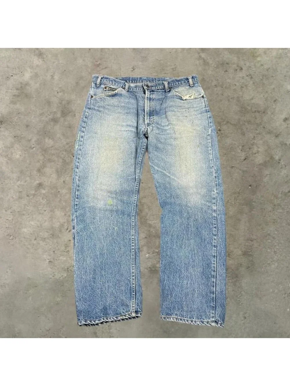 Vintage Levi’s 505 oranges tab 80s washed distressed straight fit jeans 38x30